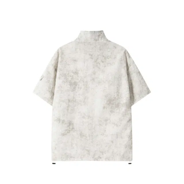 加荣 薄款宽松扎染冰丝短袖上衣百搭舒适时尚直筒五分裤休闲运动套装 男女同款