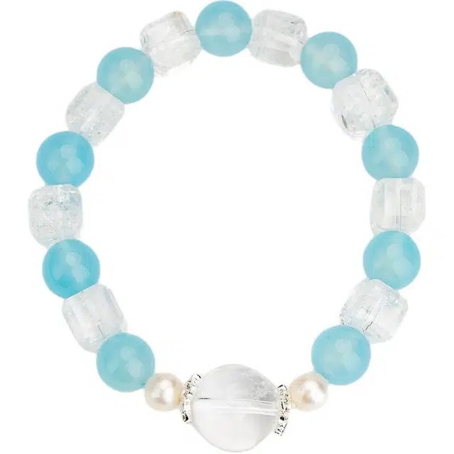 仙源 迎百财 新中式高级感转运发财上岸暴富时来运转八方来财 好运 白水晶 手串 男女同款情侣款