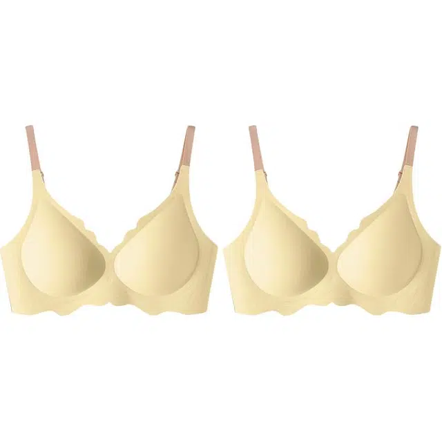 北极绒 柔滑亲肤纯色无痕舒适薄款小胸聚拢收副乳文胸 女款 组合装