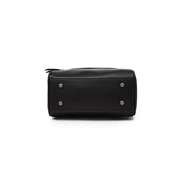 老人头 休闲百搭通勤大容量波士顿妈妈包 头层牛皮 手提包 常规 女款 黑色