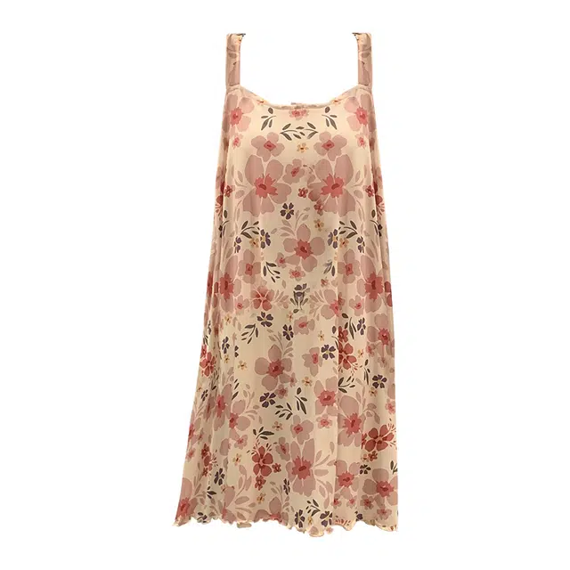 欧诗帛 吊带女夏季韩版可外穿带胸垫薄款学生过膝裙甜美高颜值家居服睡裙 女款