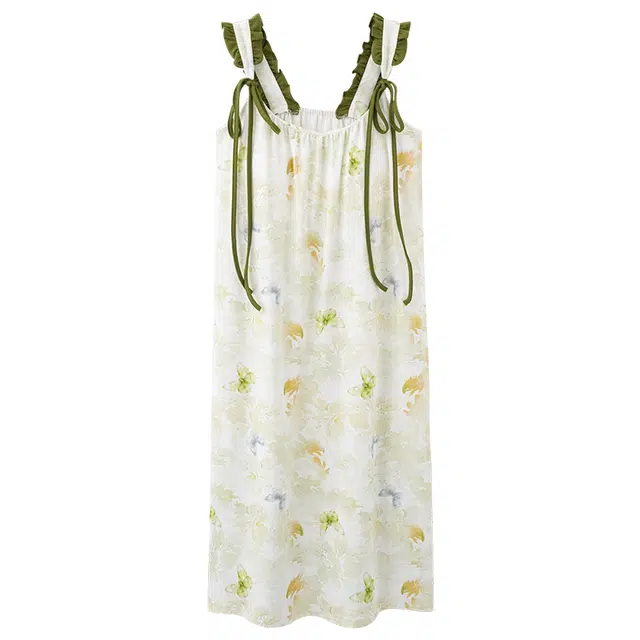 俏佳人 基础休闲舒适透气带胸垫可外穿无袖吊带家居服睡裙 女款