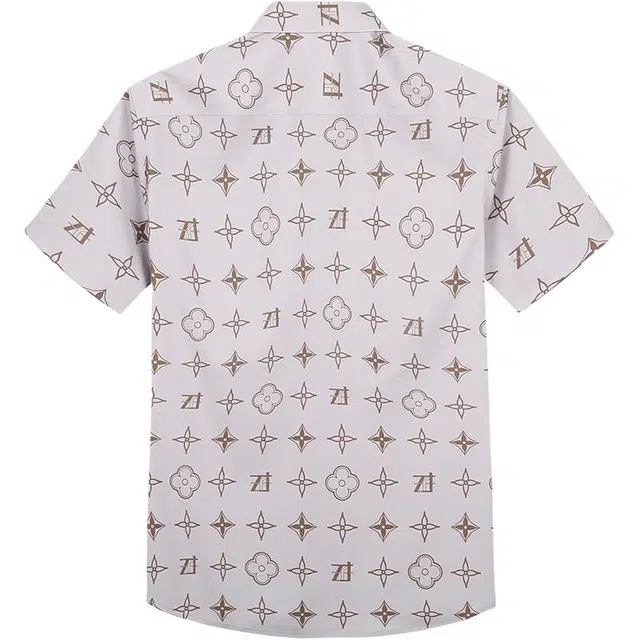 才子 时尚舒适复古百搭商务休闲短袖衬衫 男款