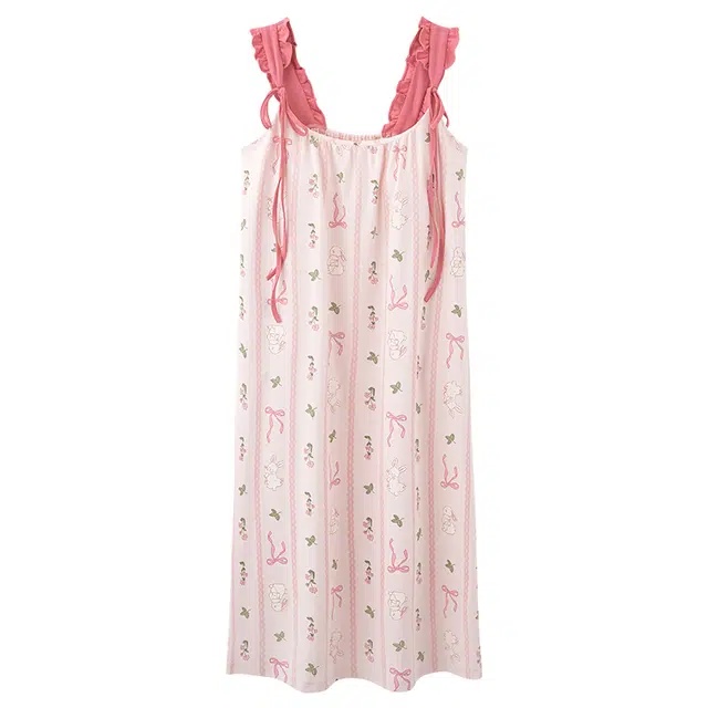 俏佳人 休闲带胸垫基础舒适透气可外穿无袖吊带家居服睡裙 女款