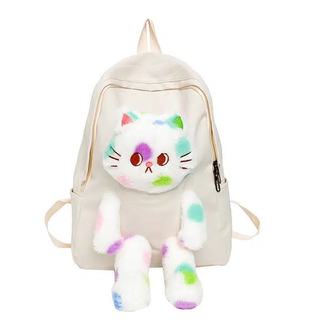 帕克熊 可爱日系初高中大学上课外出旅游背包休闲百搭 尼龙 双肩包 女款 多色