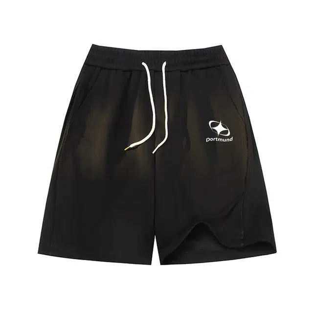 普鲁士多特蒙德 美高街纯色简约运动潮牌五分休闲短裤 男女同款