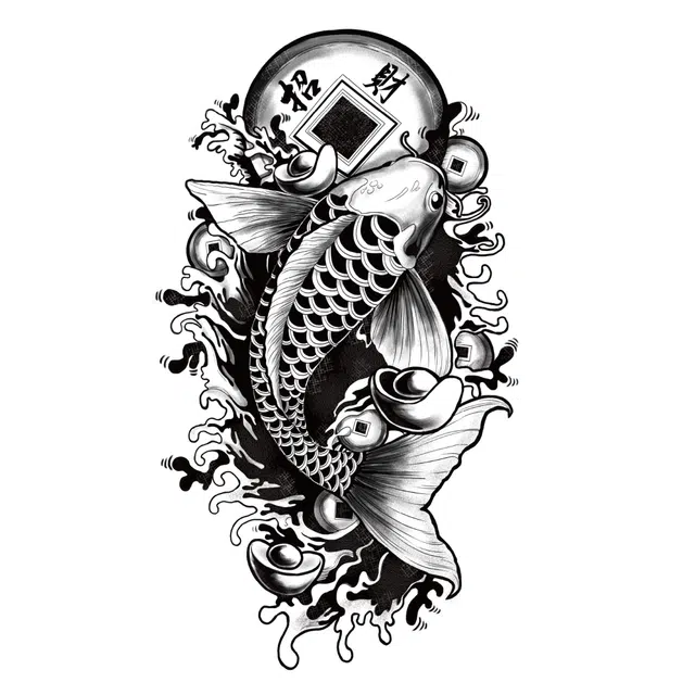 猎己  锦上添财纹身贴 持久高级性感