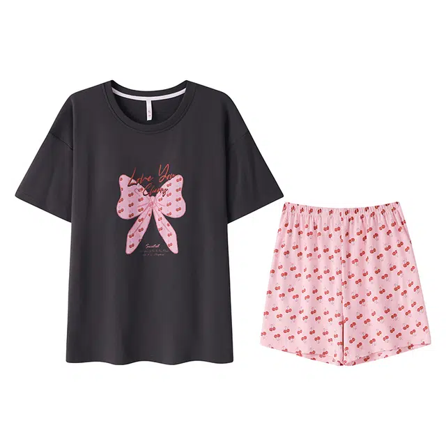 向薇 仿棉带胸垫短袖家居服睡衣套装 女款