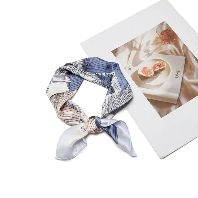 纳兰杜 线条装饰百搭高级感时尚外搭小众设计 桑蚕丝 丝巾 女款