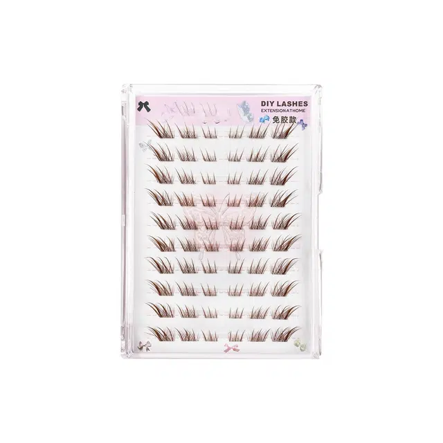 未来枫情 黑茶棕免胶苏妲己狐系假睫毛 单簇 十排