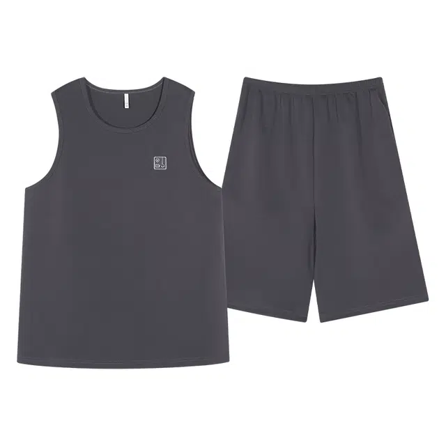 俏佳人 纯棉舒适透气家居服慵懒休闲背心睡衣套装 男款