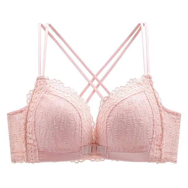 二三二三 自然聚拢提拉上托不空杯亲肤舒适内衣侧收副乳无钢圈可调节肩带软支撑胸罩法式蕾丝时尚百搭性感纯欲慵懒甜美文胸 女款