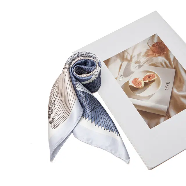 纳兰杜 线条装饰百搭高级感时尚外搭小众设计 桑蚕丝 丝巾 女款