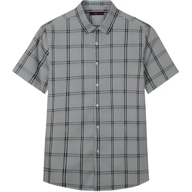 才子 时尚舒适高级柔软通勤短袖衬衫 男款