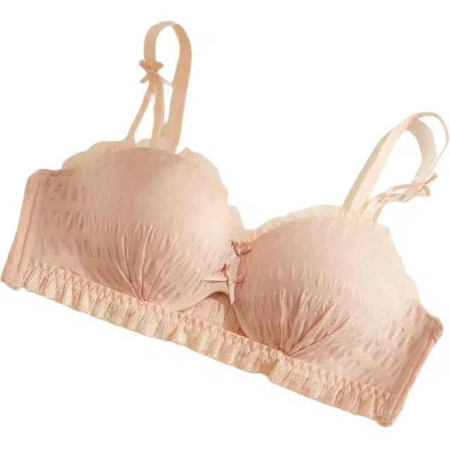 黛尔佳人 二分之一罩杯半杯内衣小胸聚拢纯欲风性感抹胸内搭防走光两穿文胸 女款
