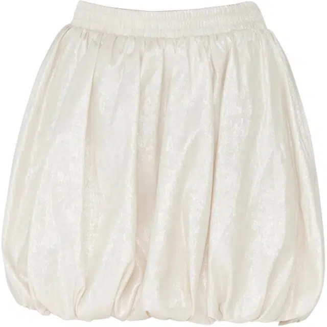 拾籍 可爱风夏季高腰光泽感花苞裙年甜美蓬蓬半身裙休闲短裙 女款