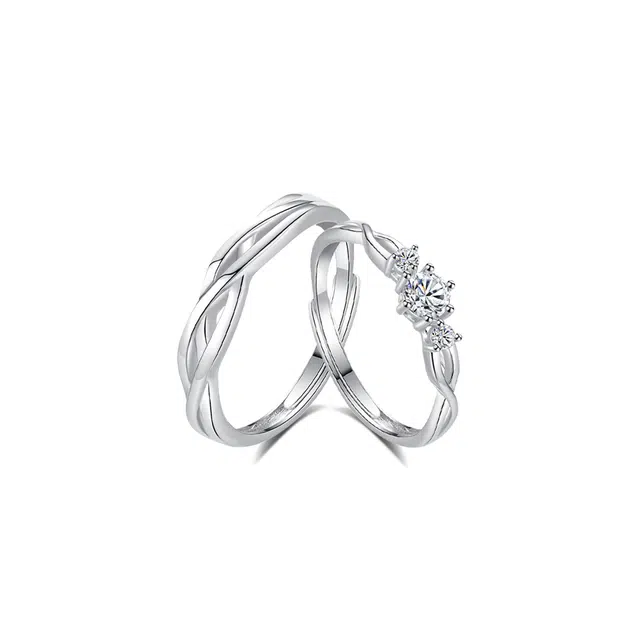【S999足银纯银|精选高品质】 七七银饰 青丝白雪 钟爱久久 爱意交织 告白仪式感 浪漫优雅轻奢小众  银 戒指 男女同款情侣款