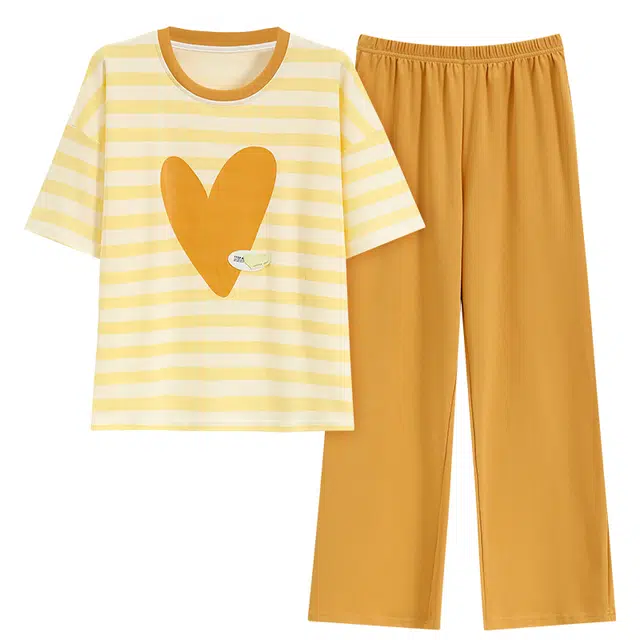 睦隆世家 纯棉短袖舒适休闲家居服可外穿睡衣套装 女款