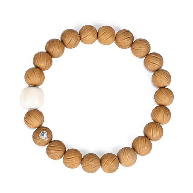 钰澜文玩 定风珠手工雕刻 老型隔珠搭配款佛珠转运珠 猴头核桃 手串 男女同款情侣款