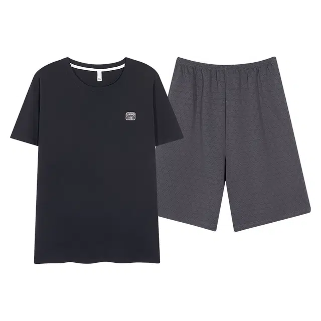 俏佳人 舒适透气休闲慵懒短袖五分裤家居服睡衣套装 男款