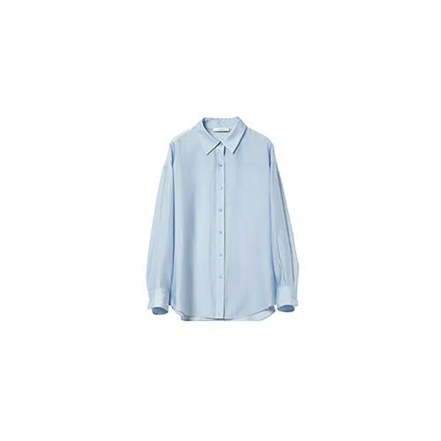 潞优野 落肩宽松小衫天丝轻薄时尚百搭衬衫 女款