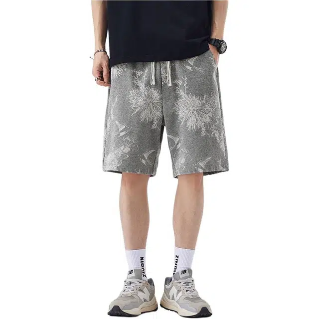 法文箱子 薄款潮流痞帅沙滩花裤衩百搭五分夏季休闲短裤 男款