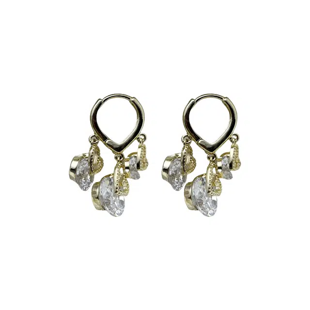 双生恋 爱心小众设计感百搭时尚精致日常通勤约会轻奢高级感 铜 耳环 女款