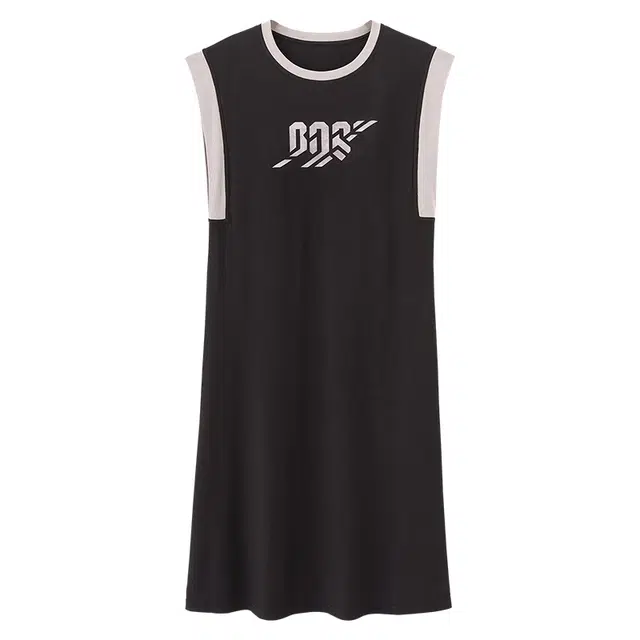 俏佳人 带胸垫舒适无袖套头休闲运动风可外穿透气家居服垂感亲肤睡裙 女款