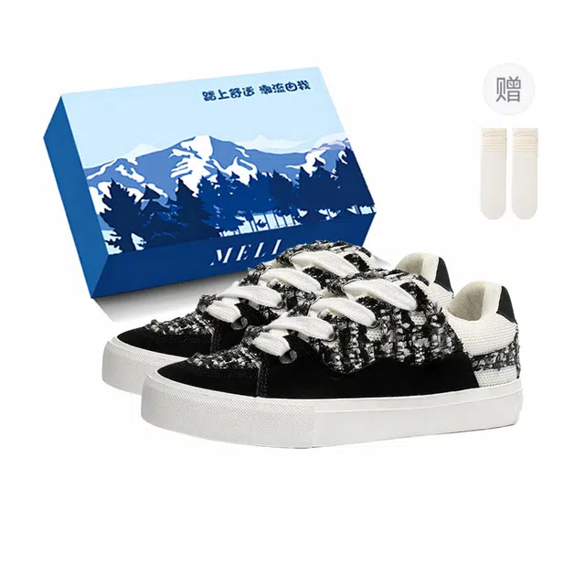 小鹿米利 韩版休闲小白鞋德训面包校园小众百搭 防滑耐磨轻便 低帮 板鞋 女款