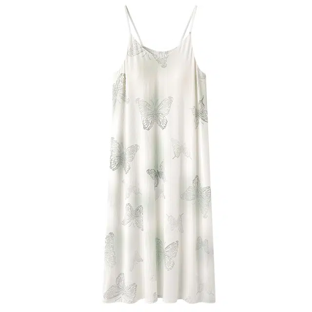 俏佳人 带胸垫套头吊带休闲慵懒风舒适可外穿透气垂感亲肤家居服无袖睡裙 女款