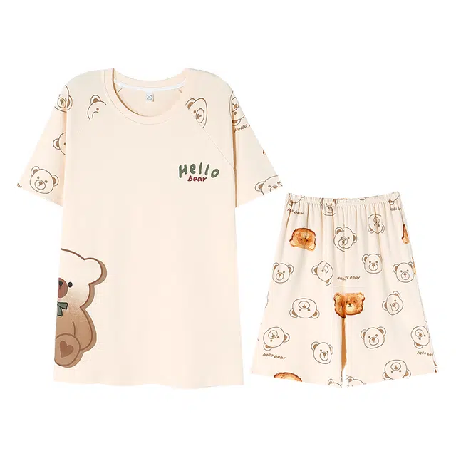 向薇 卡通短袖五分裤家居服夏季睡衣套装 男款