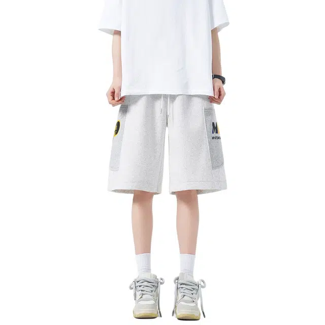 佐菲利 透气薄款印花五分裤子宽松运动中裤休闲短裤 男款