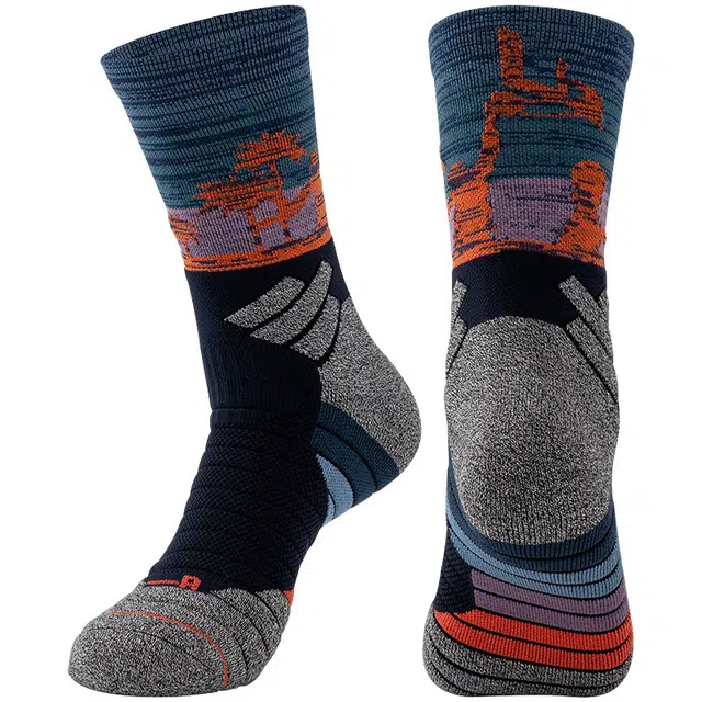 轻迎 专业男加厚毛巾底四季透气户外跑步足球休闲中筒运动袜子篮球袜 男款