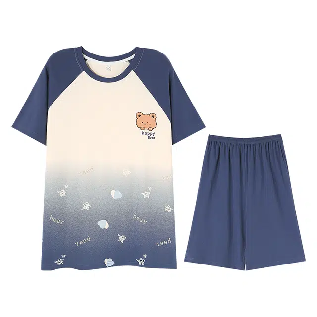 向薇 短袖短裤外穿青年卡通家居服夏季睡衣套装 男款
