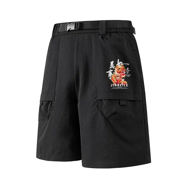 金贝勒 轻薄柔软抗皱抗皱耐磨柔软轻便舒适透气百搭时尚露营出街高弹骑行训练球类运动工装短裤 男女同款