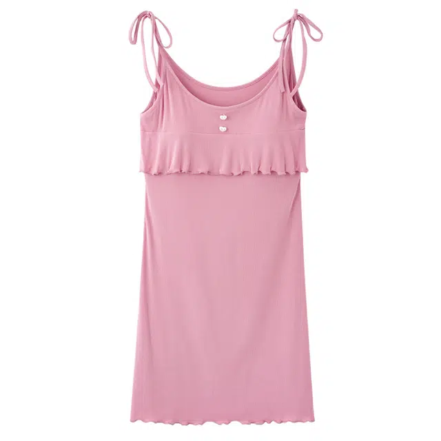 俏佳人 带胸垫吊带纯欲风舒适可外穿透气垂感亲肤家居服无袖睡裙 女款