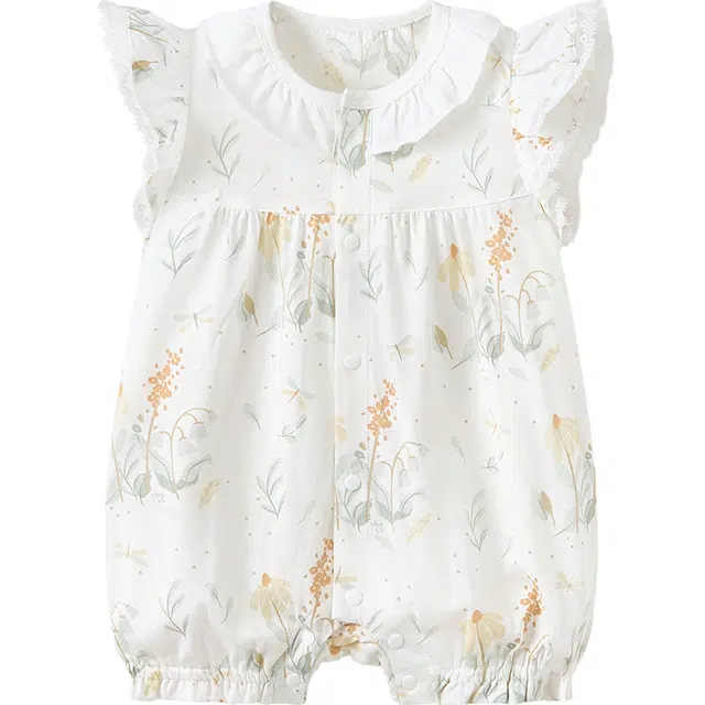 童泰连体衣 可爱软糯吸湿透气 白色 婴幼童