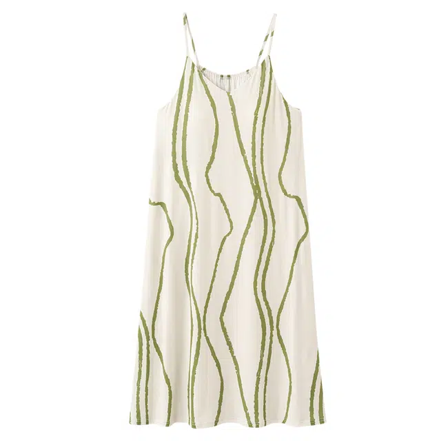 俏佳人 带胸垫套头无袖慵懒风舒适可外穿透气垂感亲肤家居服吊带休闲睡裙 女款