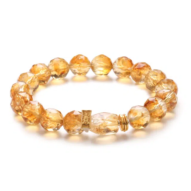 【匠心手作 璀璨闪耀】 灵菲 招财纳福财运双至新中式小众轻奢高级感百搭简约手饰#好运 黄水晶 手串 女款