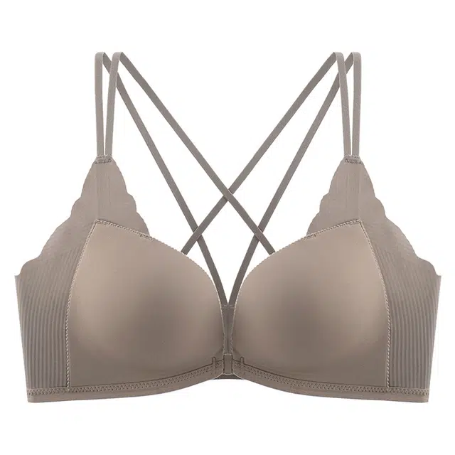 二三二三 美背清爽排湿吸汗前扣聚拢抗菌速干柔软亲肤舒适纯色百搭文胸 女款