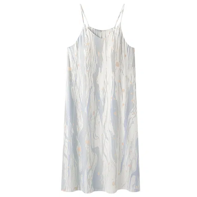 俏佳人 带胸垫套头吊带休闲无袖慵懒风舒适可外穿透气垂感亲肤家居服睡裙 女款