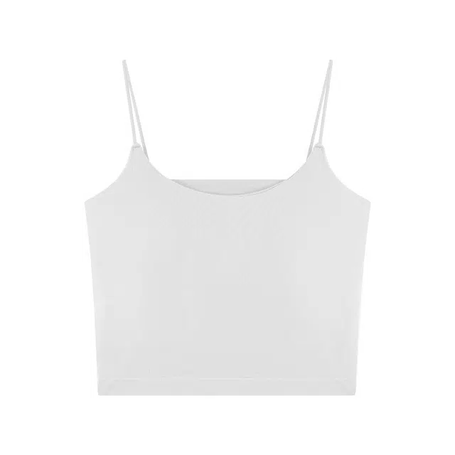 轻迎 港风小背心女内搭春季美背打底带胸垫外穿网红无袖甜辣妹上衣吊带 女款