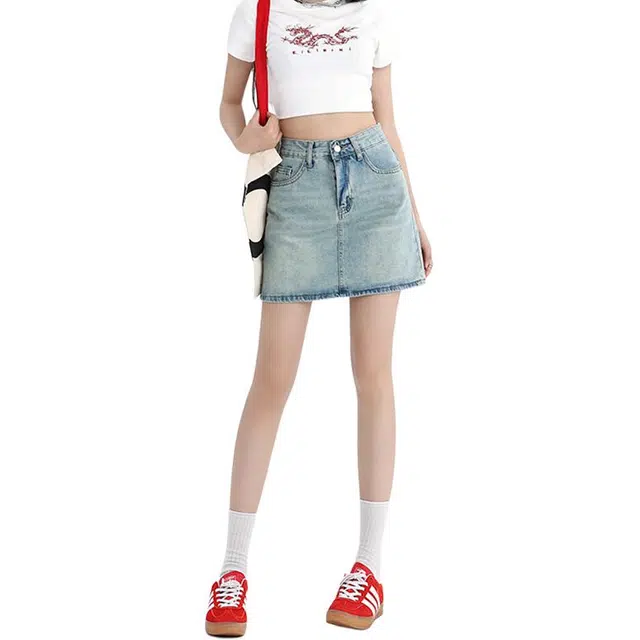 欧迪芬 百搭修身显瘦舒适牛仔短裙 女款