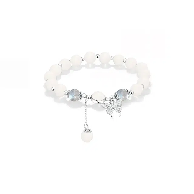 克兰茜 招财福叠 蝶梦圆珠串 新中式小众国潮轻奢简约高级感设计 森系小清新氛围感 日常通勤精致百搭 精美礼盒 菩提子/菩提籽 手串 女款