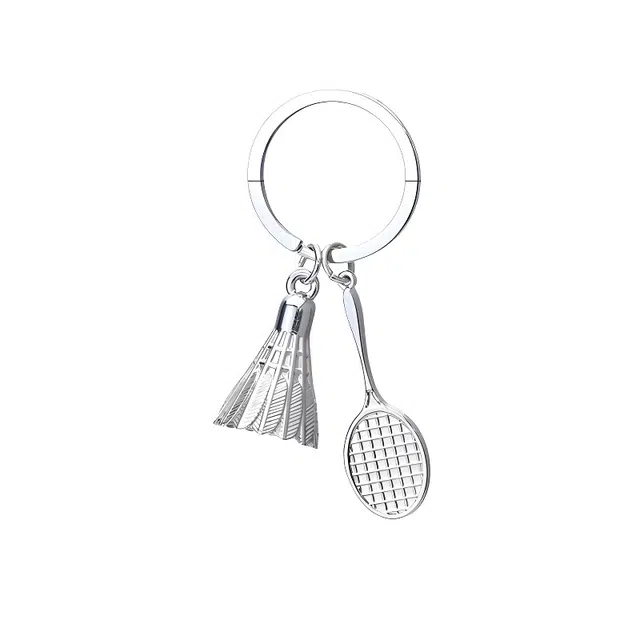 丹琴 创意羽毛球 高颜值运动羽毛球拍挂饰耐磨潮流时尚学生书包背包纪念品 锌合金 挂件 男女同款情侣款
