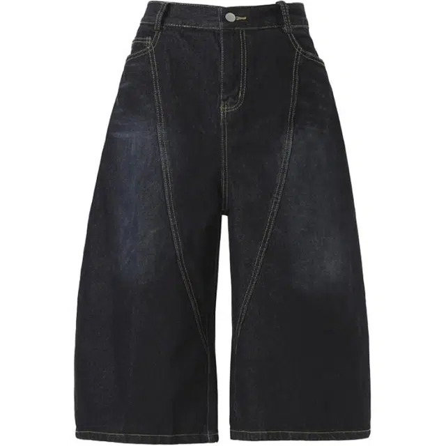 欧路得 美式弯刀复古宽松阔腿百搭舒适休闲七分牛仔短裤 男款