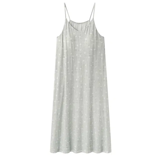 俏佳人 带胸垫套头无袖吊带休闲慵懒风舒适可外穿透气垂感亲肤家居服睡裙 女款