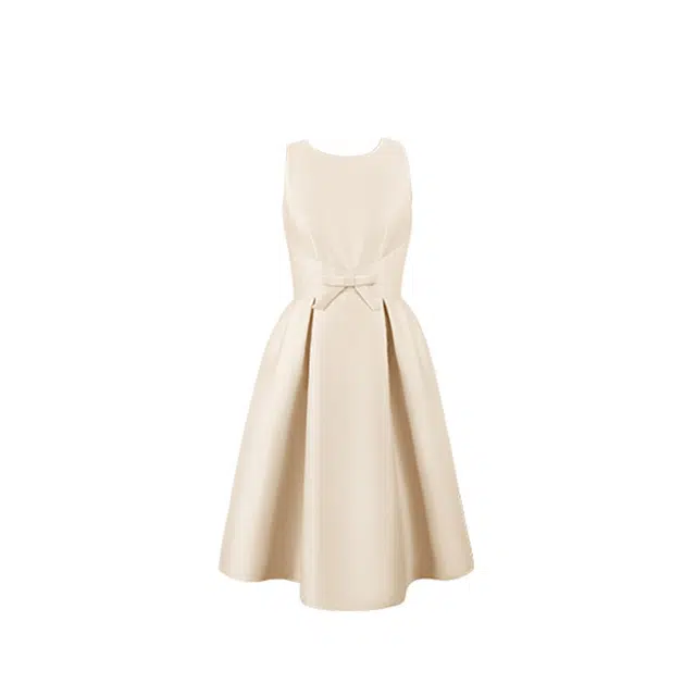 敲模女孩 法式纯欲千金风圆领高级感气质蝴蝶结收腰公主蓬蓬礼裙吊带连衣裙 女款