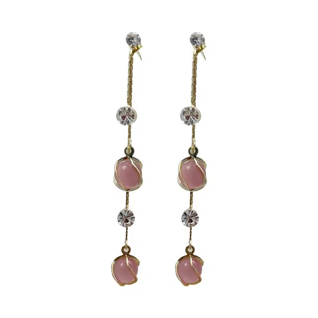 双生恋 两戴款 前后戴长款流苏小众设计感百搭时尚精致日常通勤约会耳饰轻奢高级感 铜 耳环 女款