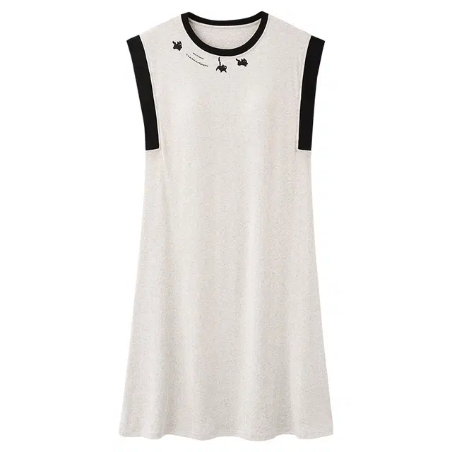 俏佳人 带胸垫舒适套头休闲运动风可外穿透气家居服无袖垂感亲肤睡裙 女款